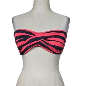 Mossimo Pink Blue Strapless Striped Bikini Top M